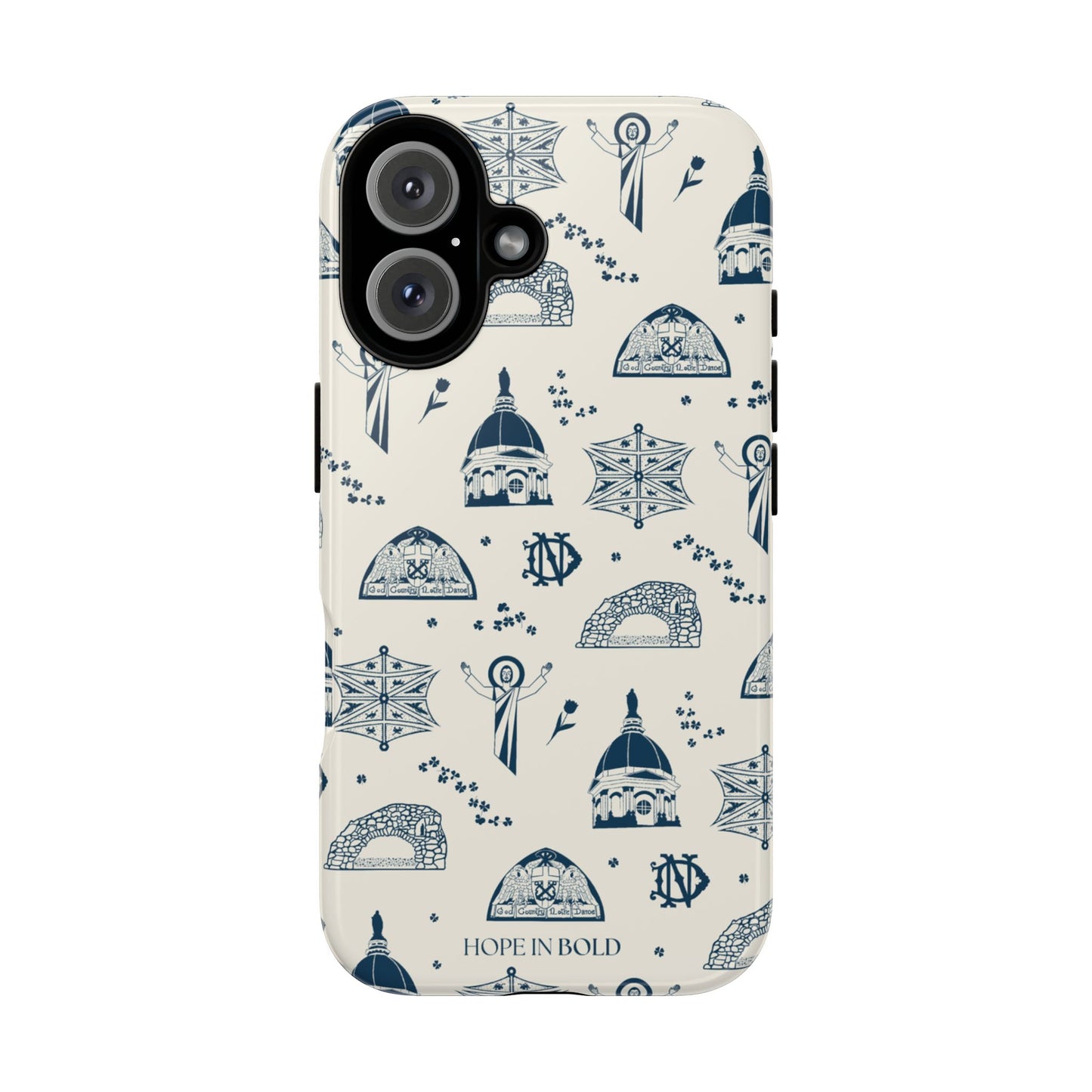 South Bend Toile Phone Case in Ecru/Navy