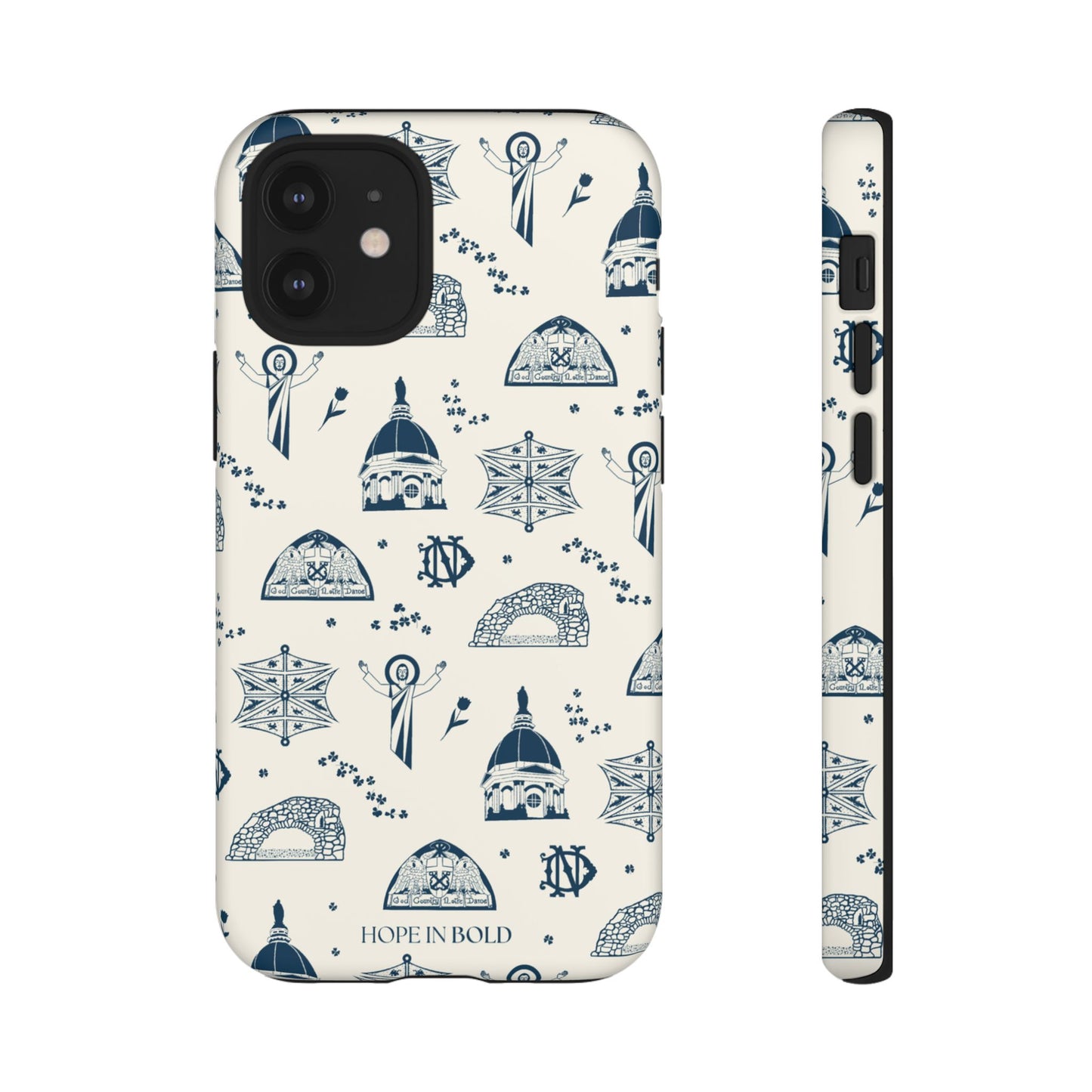 South Bend Toile Phone Case in Ecru/Navy