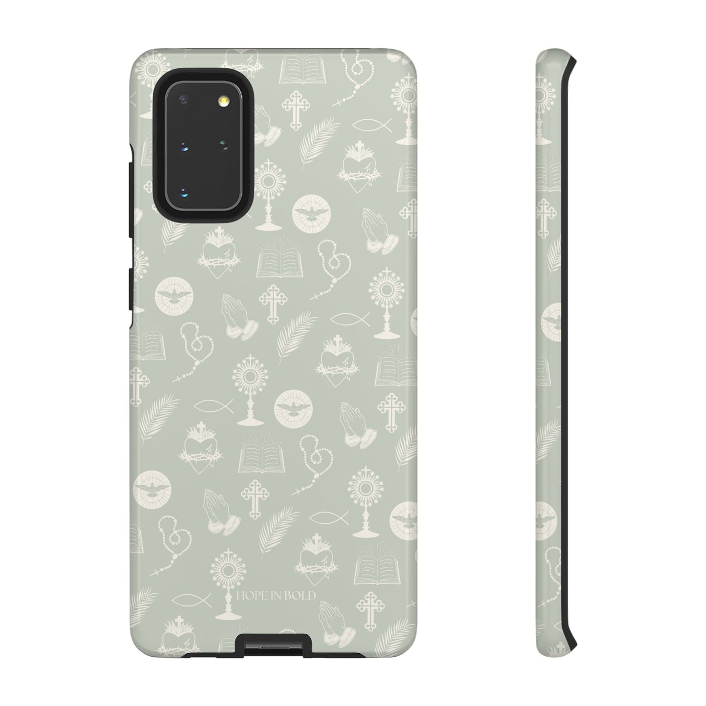 Catholic Toile Phone Case in Sage/Ecru