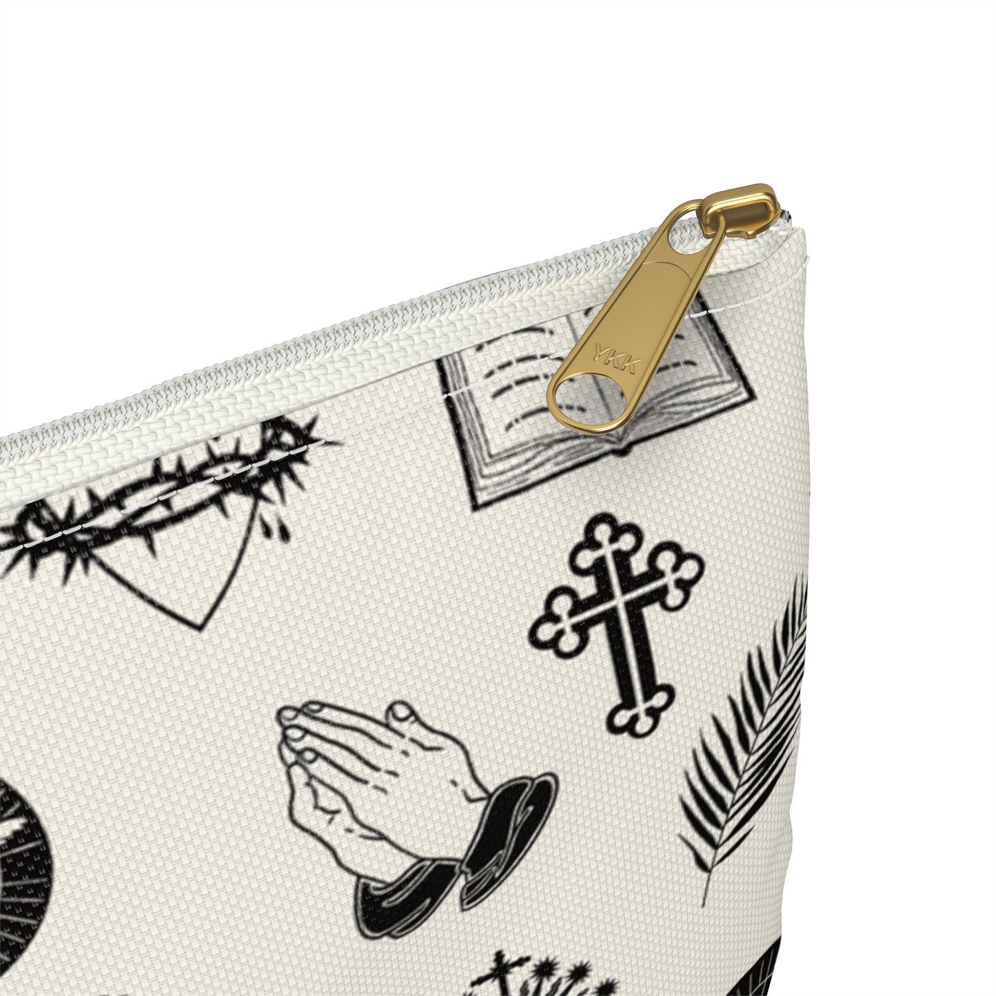 Catholic Toile Accessory Pouch in Ecru/Black