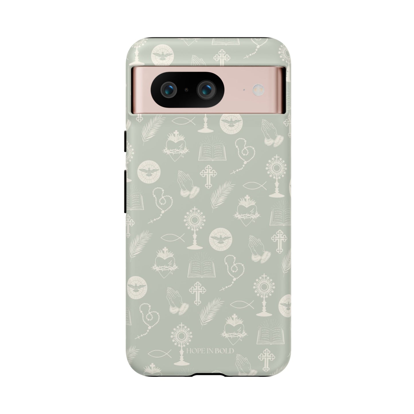 Catholic Toile Phone Case in Sage/Ecru