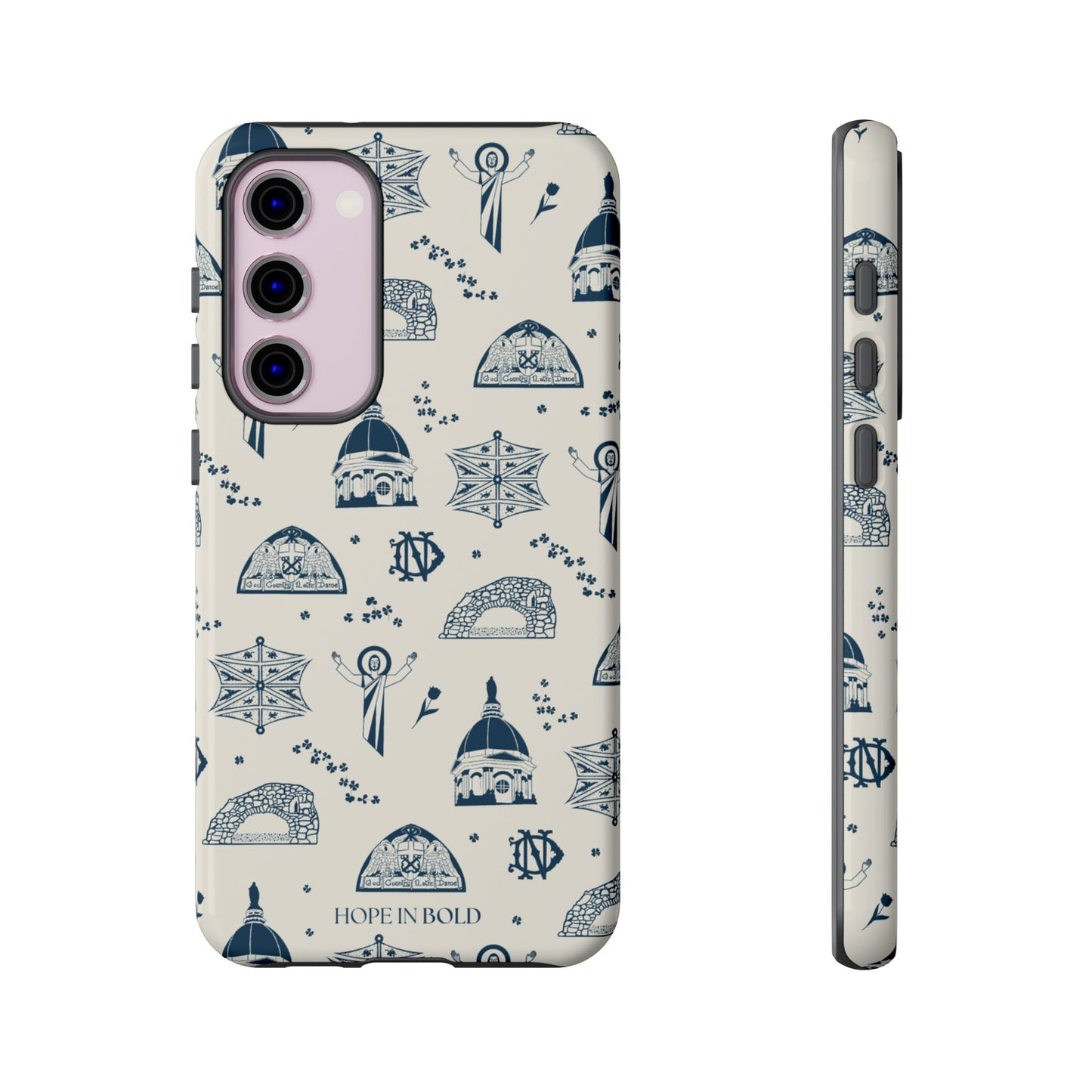 South Bend Toile Phone Case in Ecru/Navy