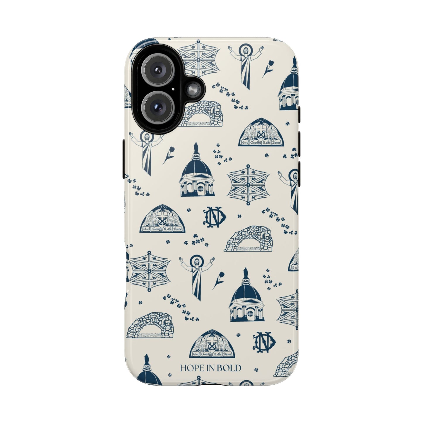 South Bend Toile Phone Case in Ecru/Navy