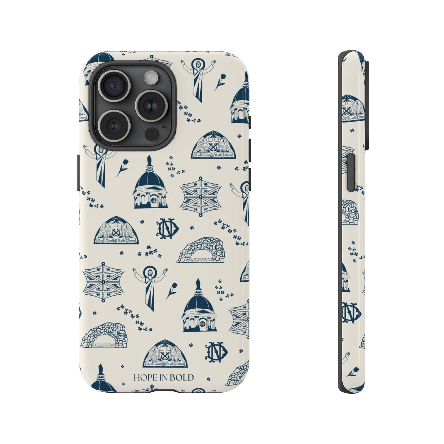 South Bend Toile Phone Case in Ecru/Navy