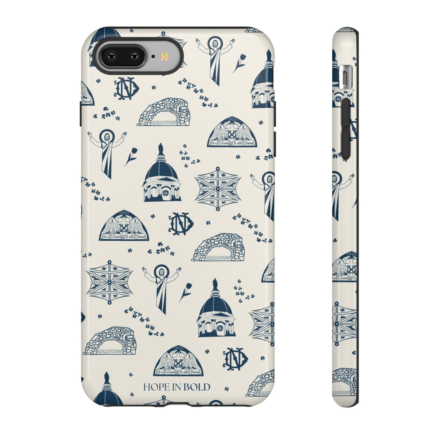 South Bend Toile Phone Case in Ecru/Navy