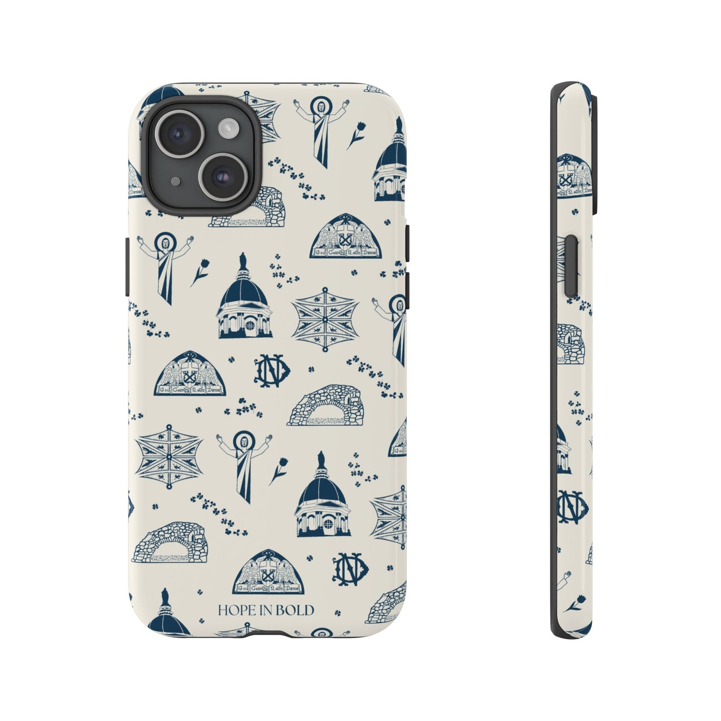 South Bend Toile Phone Case in Ecru/Navy