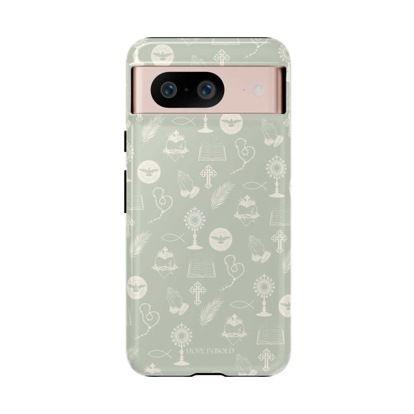 Catholic Toile Phone Case in Sage/Ecru