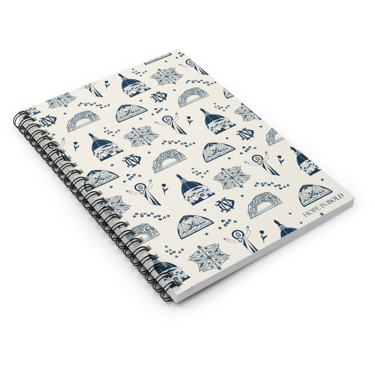 South Bend Toile Spiral Notebook in Ecru/Navy