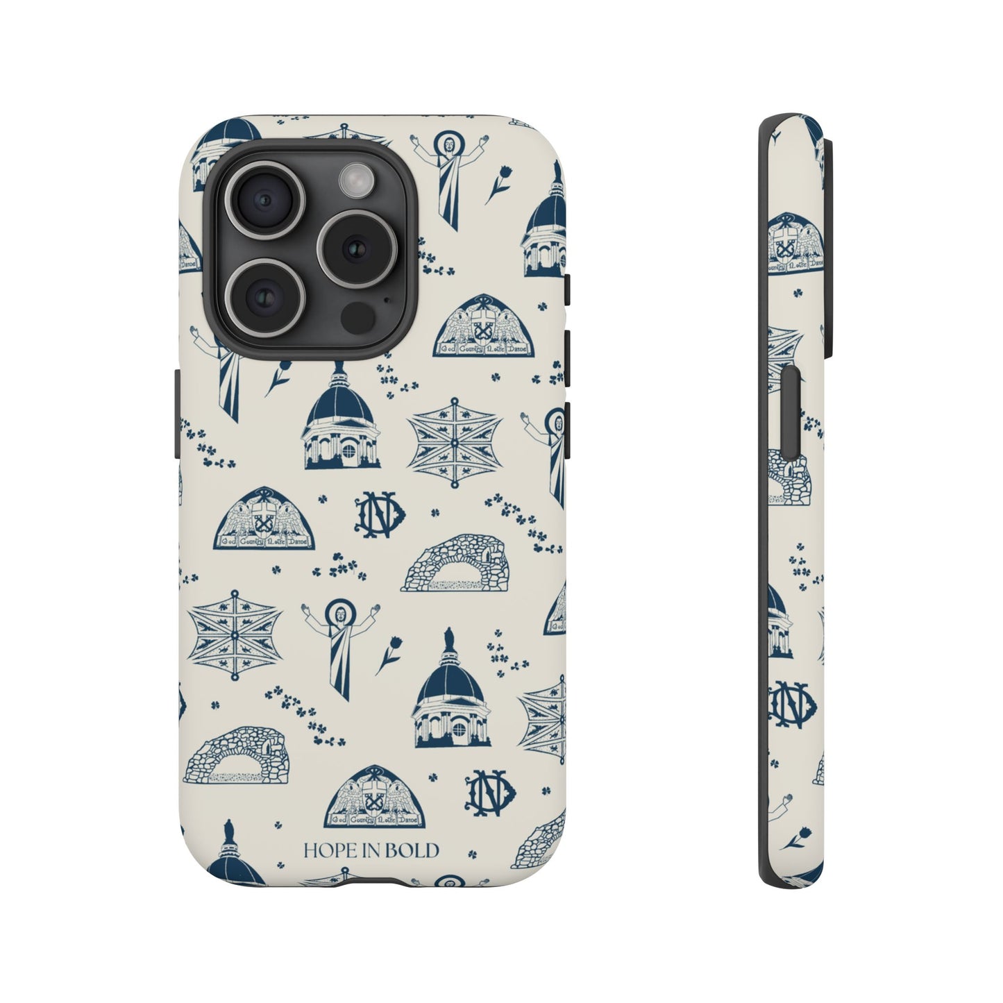 South Bend Toile Phone Case in Ecru/Navy