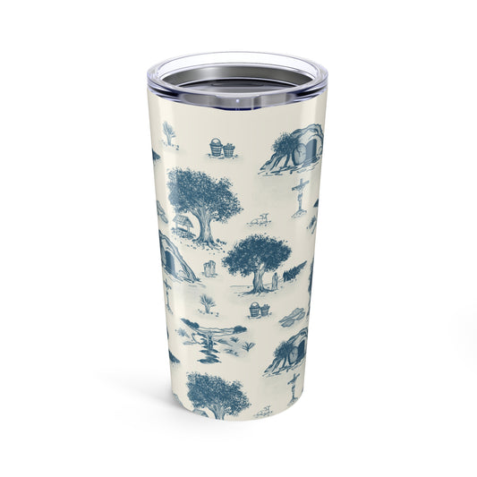 Jesus Toile Tumbler in Ecru/Navy