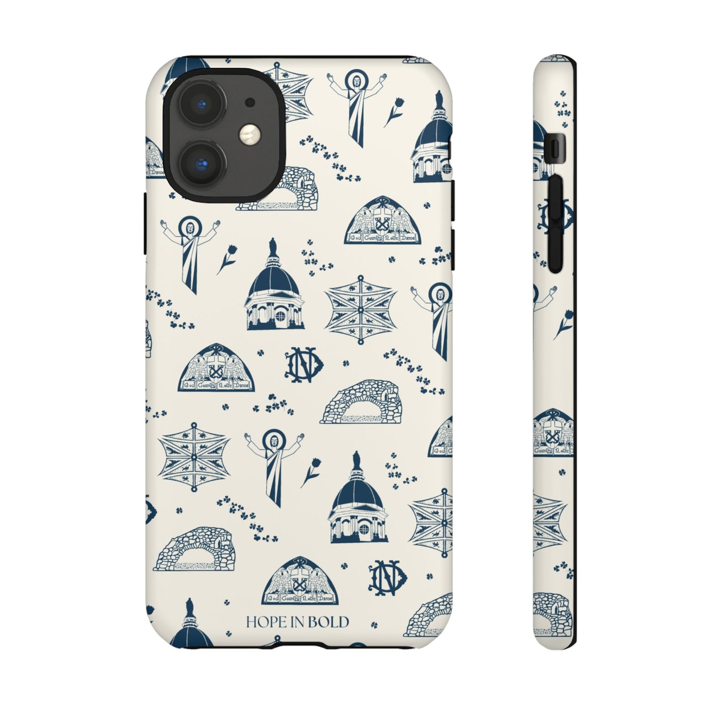 South Bend Toile Phone Case in Ecru/Navy