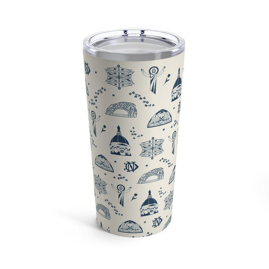 South Bend Toile Tumbler in Ecru/Navy