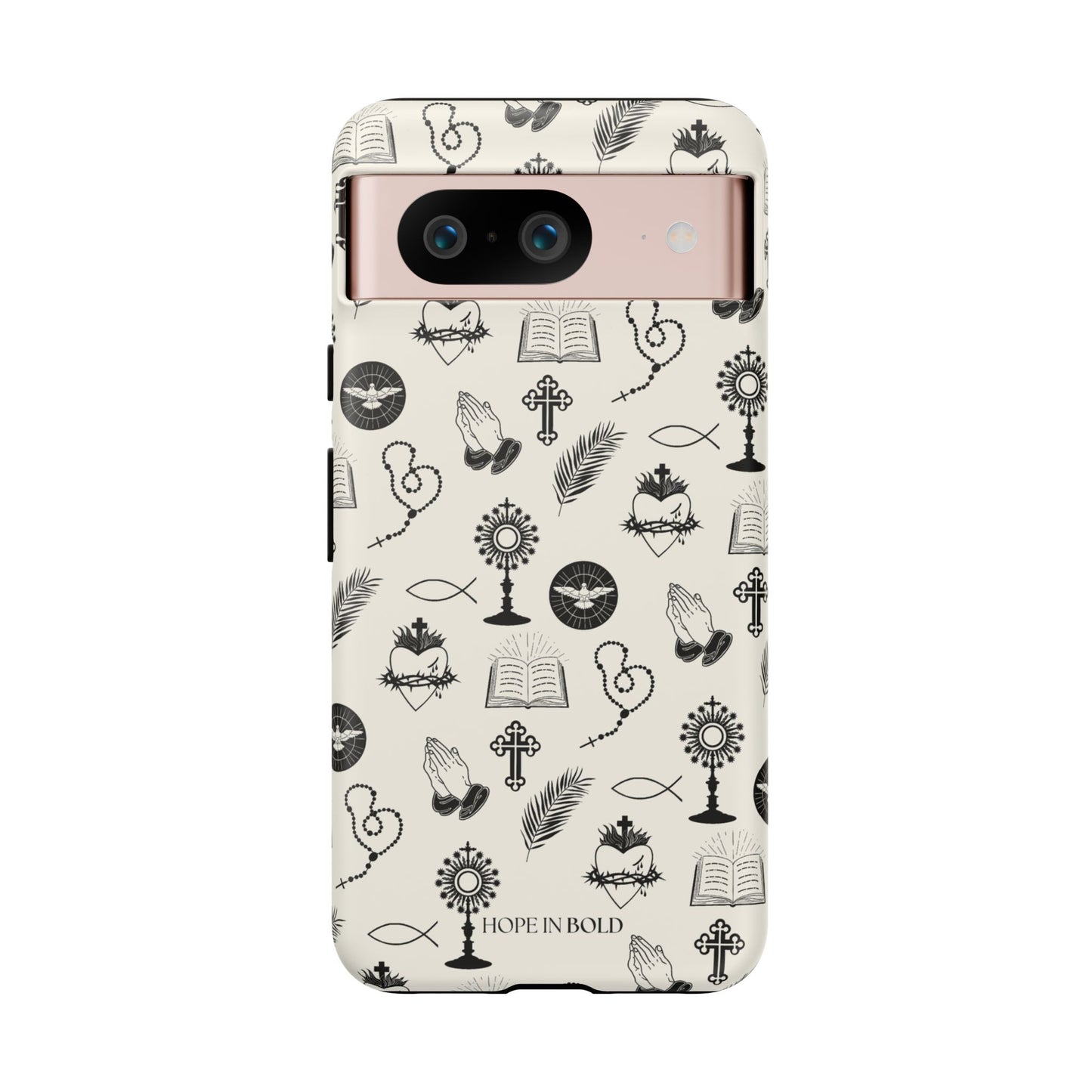 Catholic Toile Phone Case in Ecru/Black
