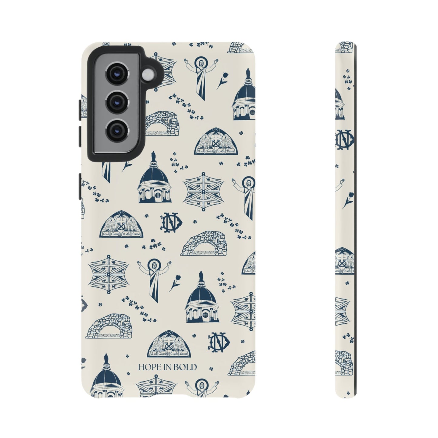 South Bend Toile Phone Case in Ecru/Navy