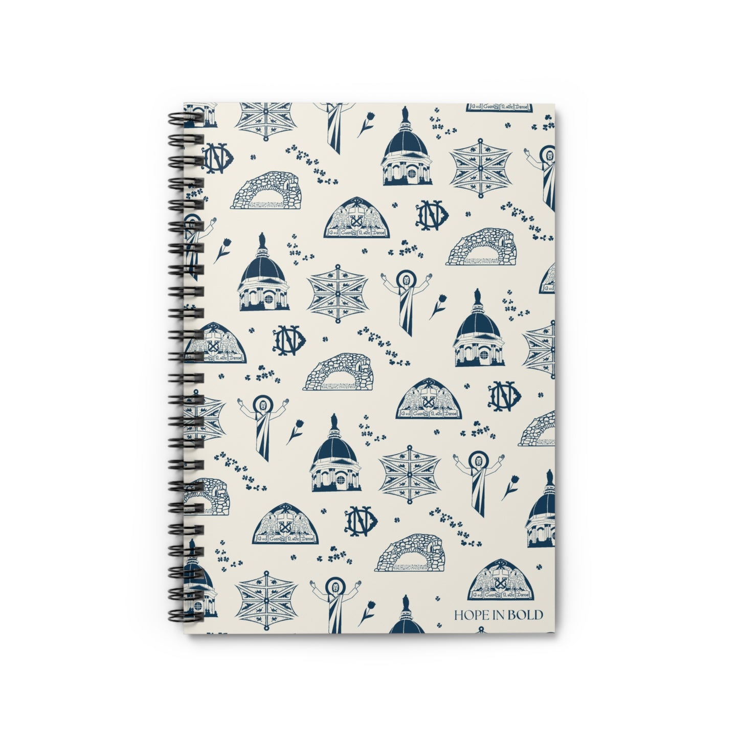 South Bend Toile Spiral Notebook in Ecru/Navy