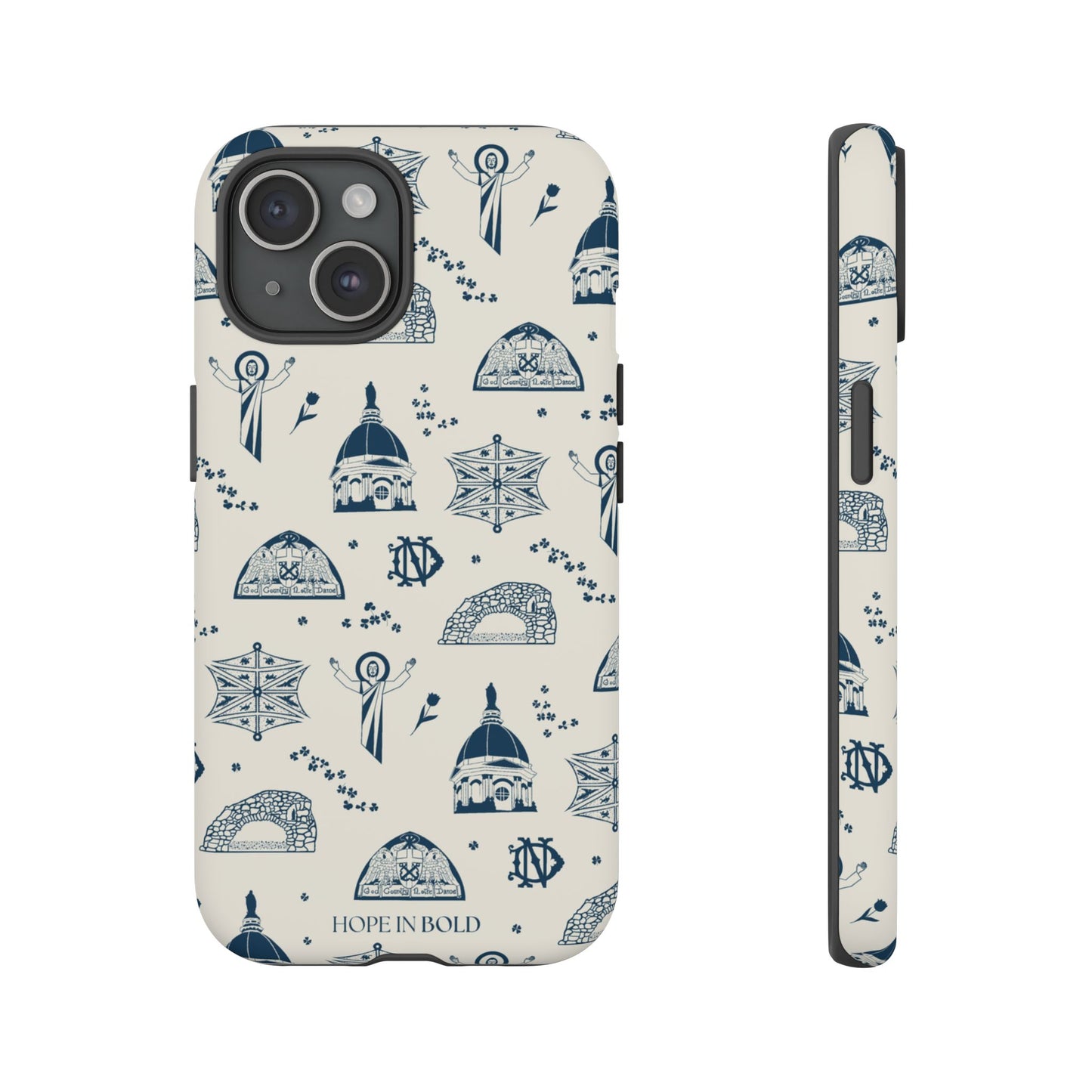 South Bend Toile Phone Case in Ecru/Navy