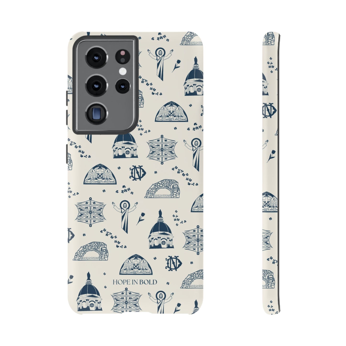 South Bend Toile Phone Case in Ecru/Navy