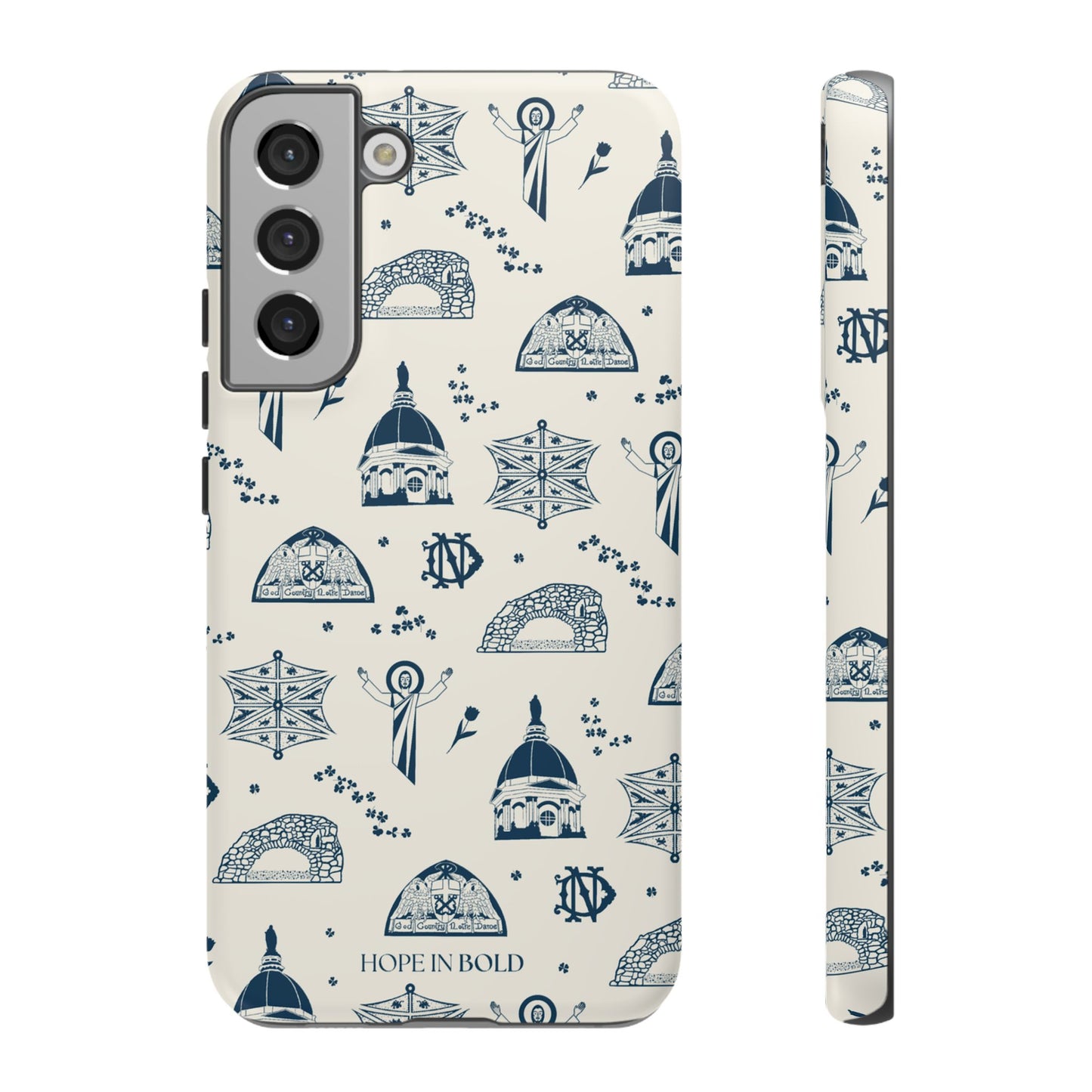 South Bend Toile Phone Case in Ecru/Navy