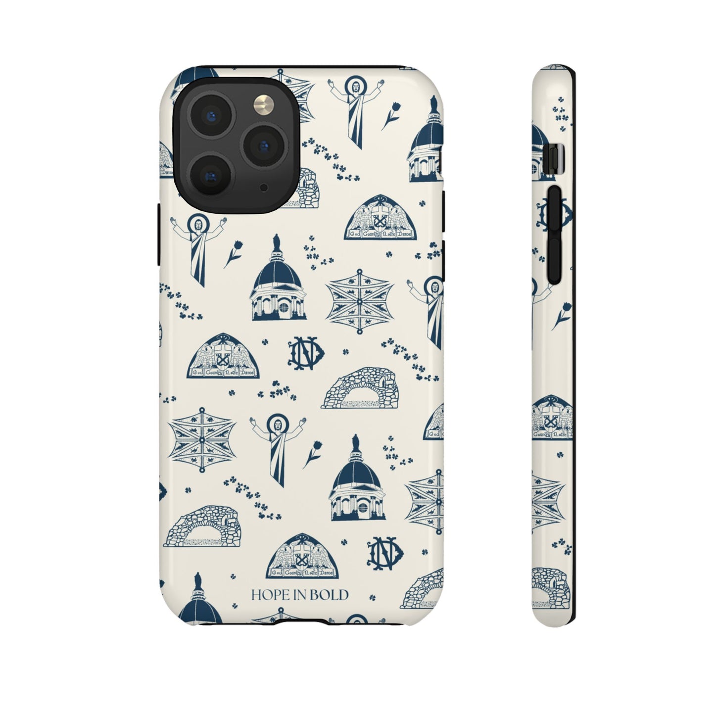 South Bend Toile Phone Case in Ecru/Navy