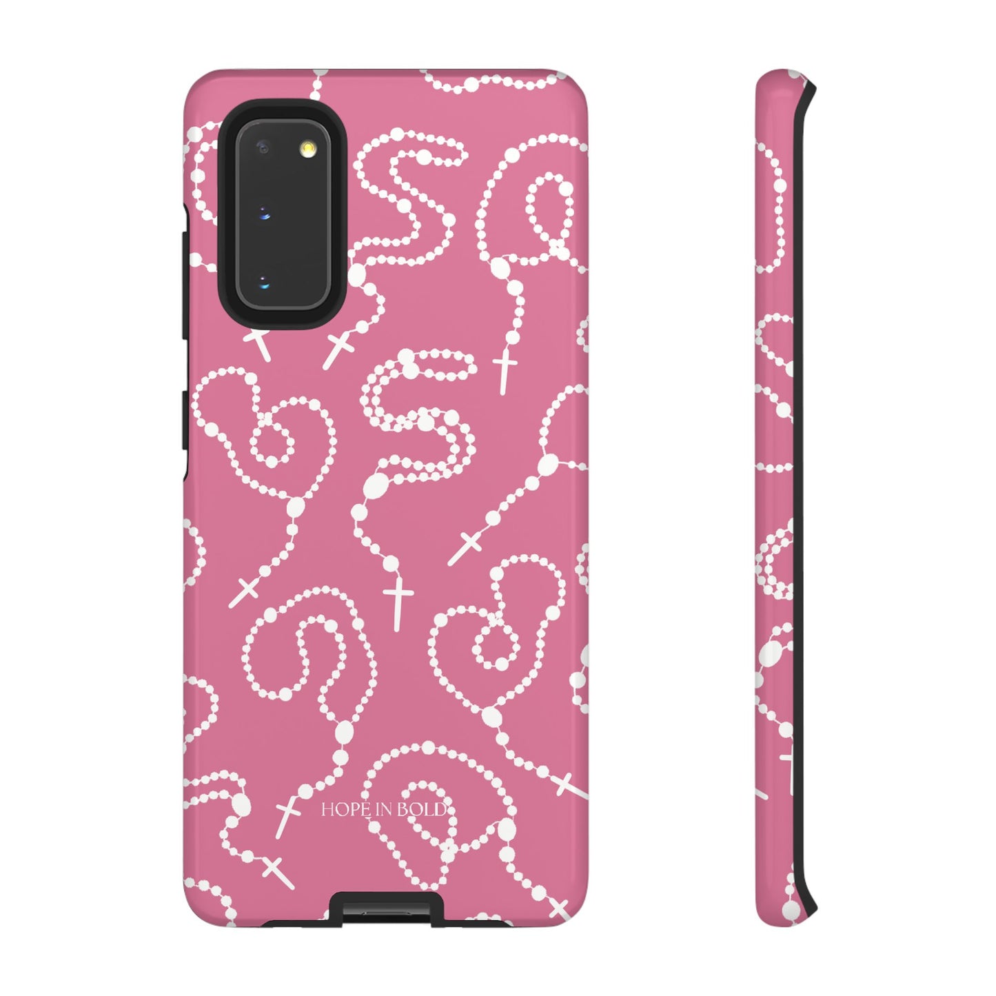 Rosary Phone Case in Pink/Ecru