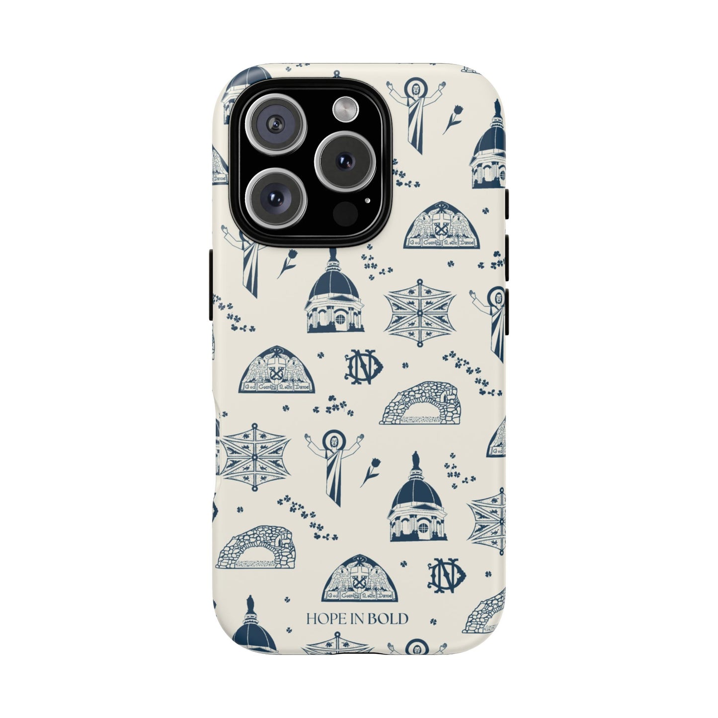 South Bend Toile Phone Case in Ecru/Navy