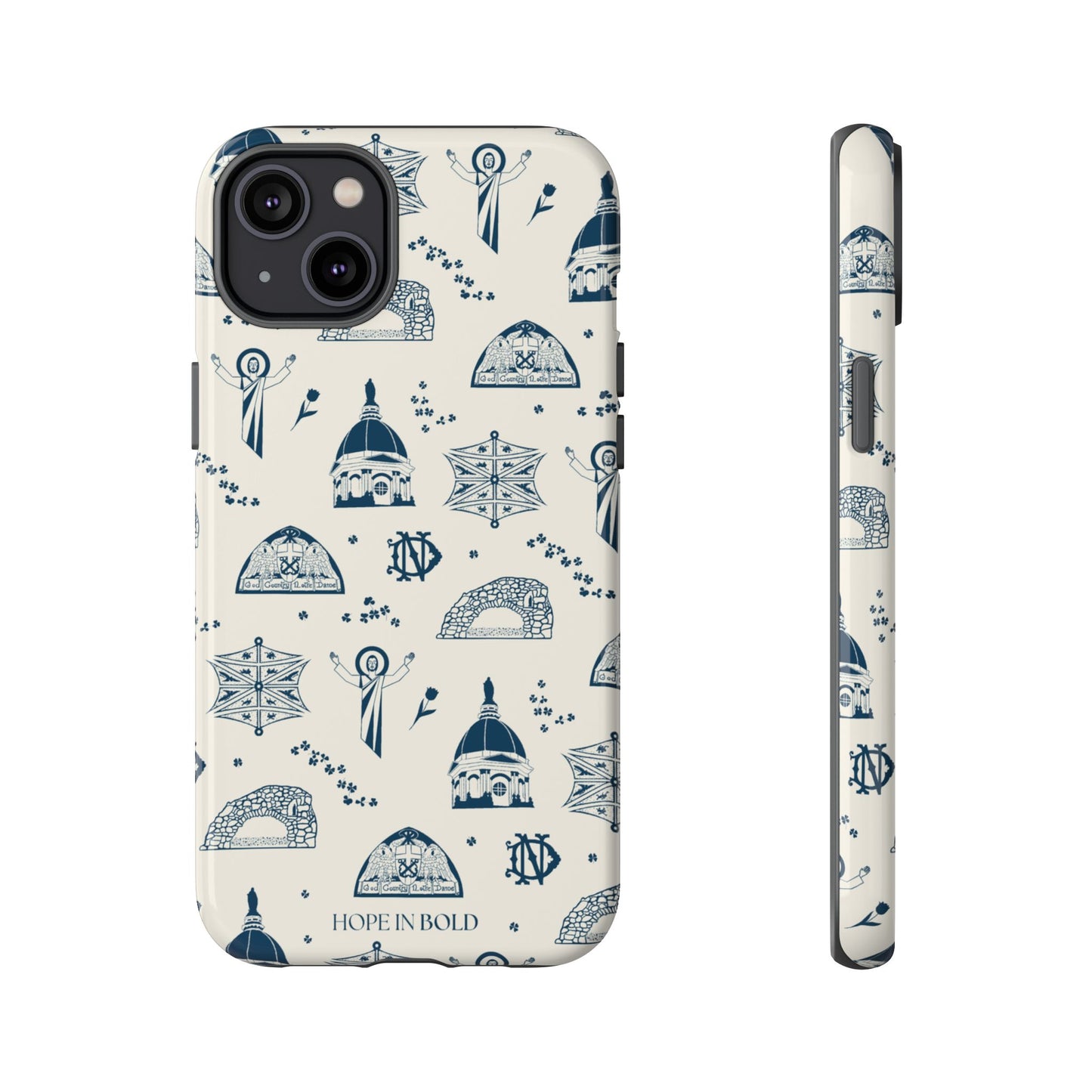 South Bend Toile Phone Case in Ecru/Navy