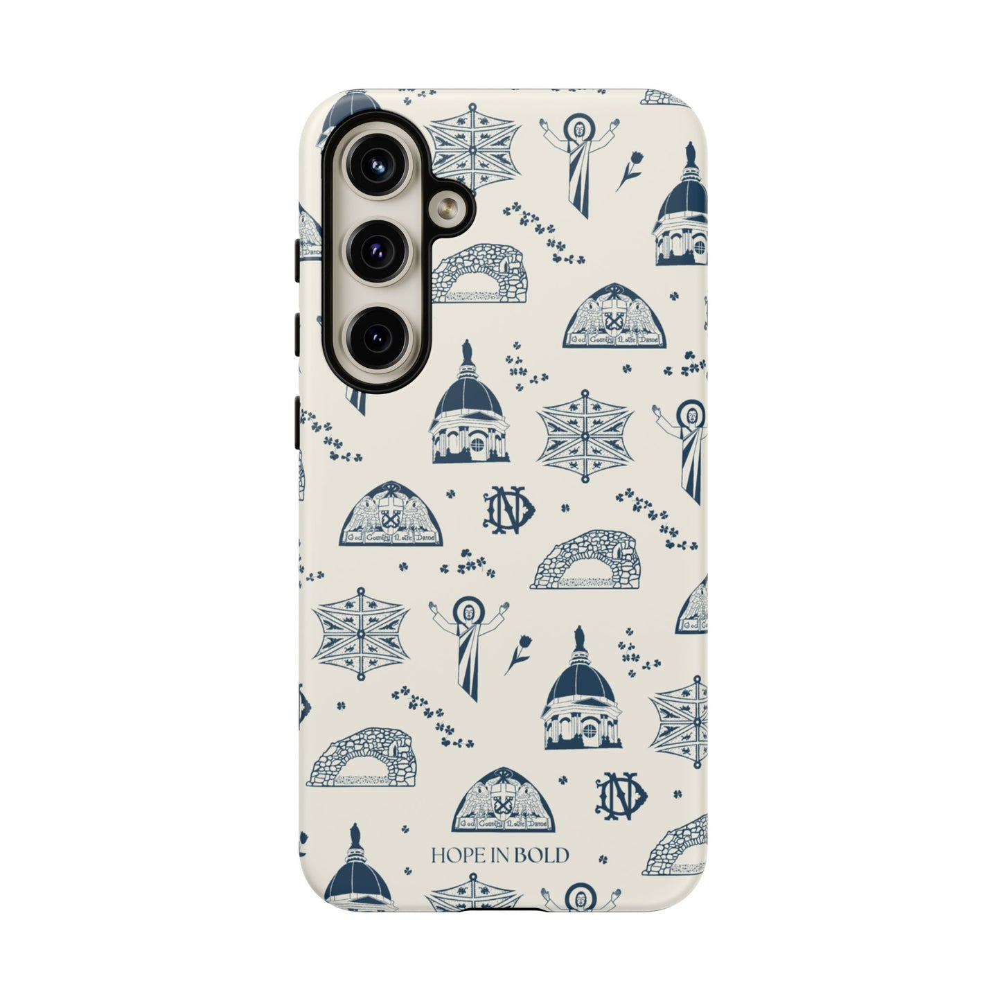 South Bend Toile Phone Case in Ecru/Navy