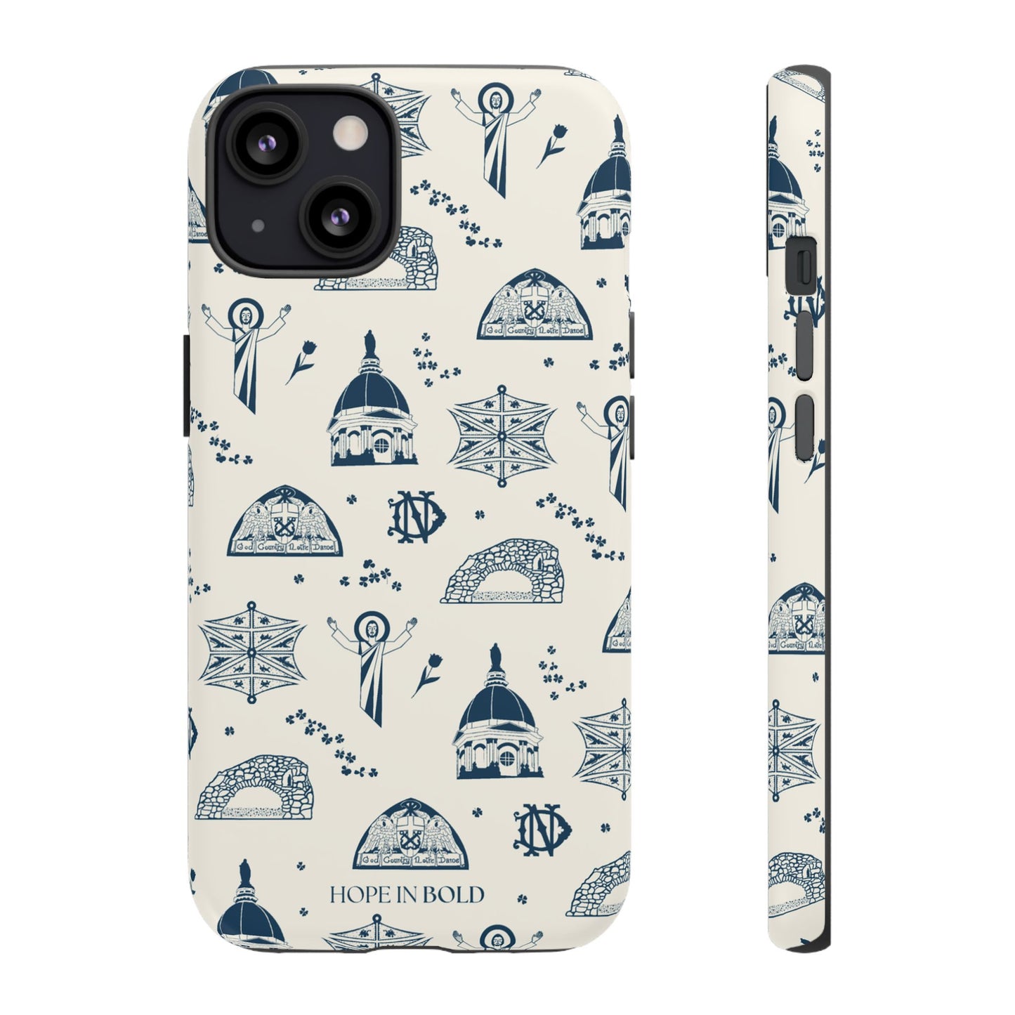 South Bend Toile Phone Case in Ecru/Navy