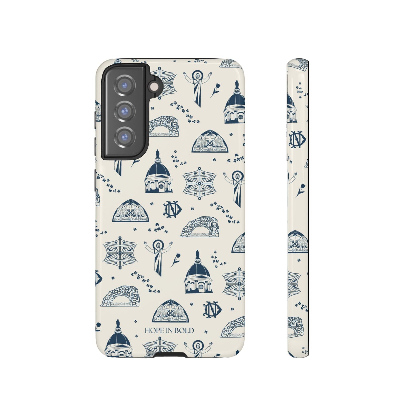 South Bend Toile Phone Case in Ecru/Navy