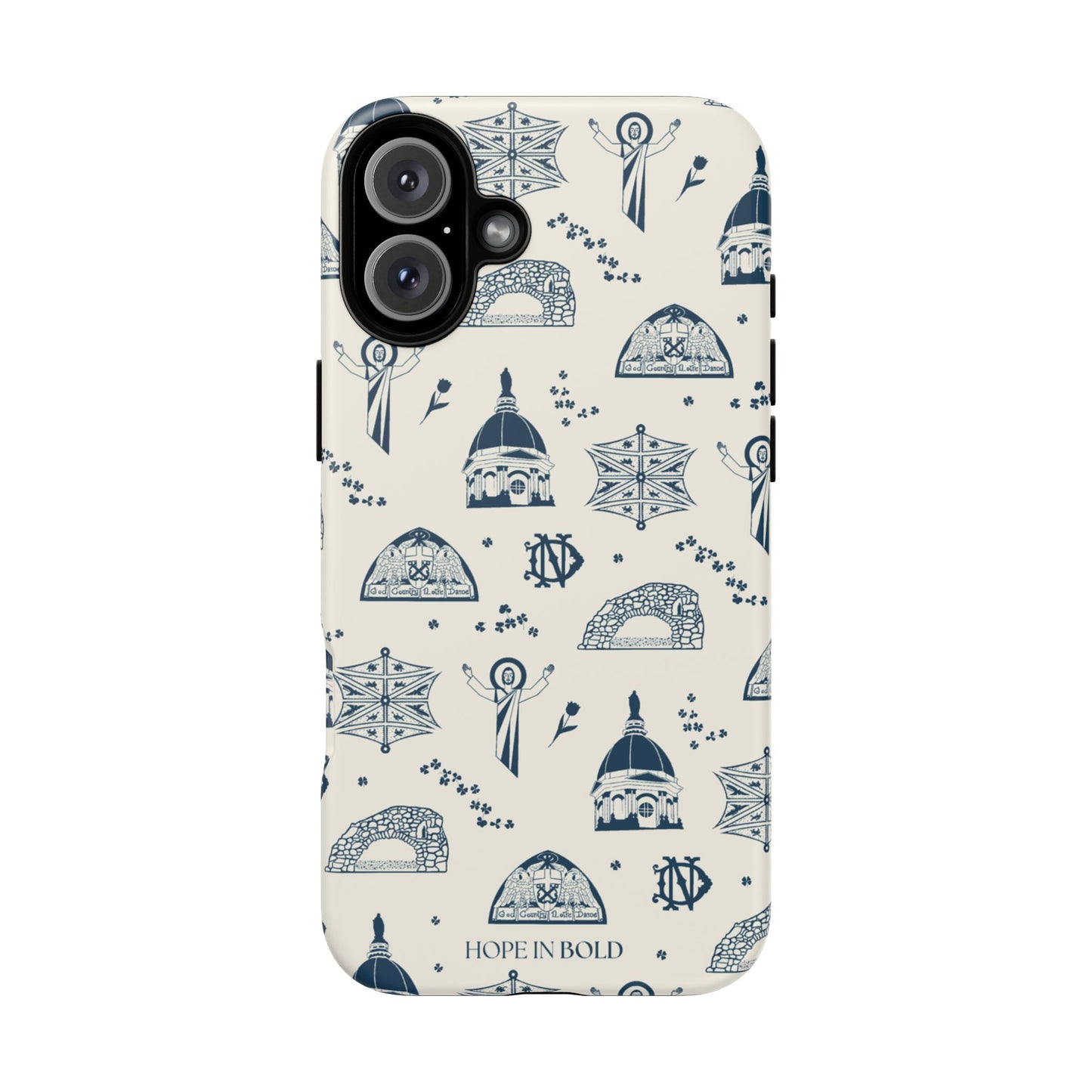 South Bend Toile Phone Case in Ecru/Navy