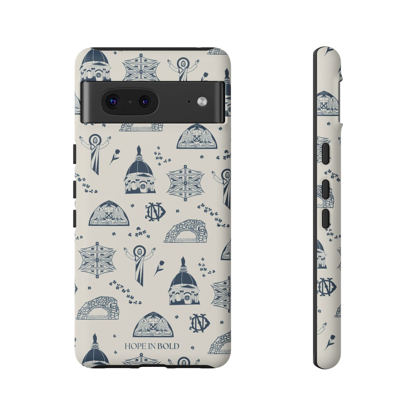 South Bend Toile Phone Case in Ecru/Navy