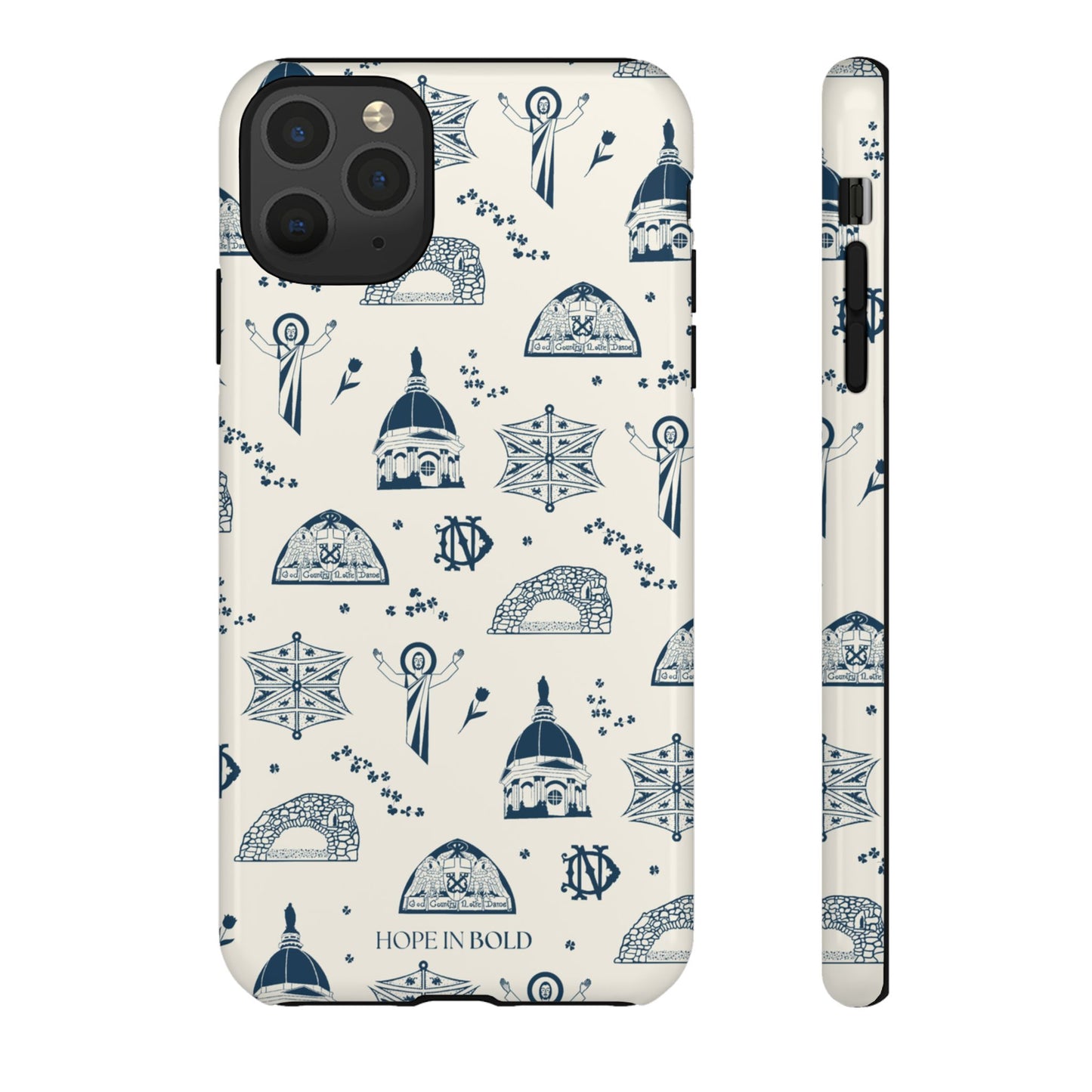 South Bend Toile Phone Case in Ecru/Navy