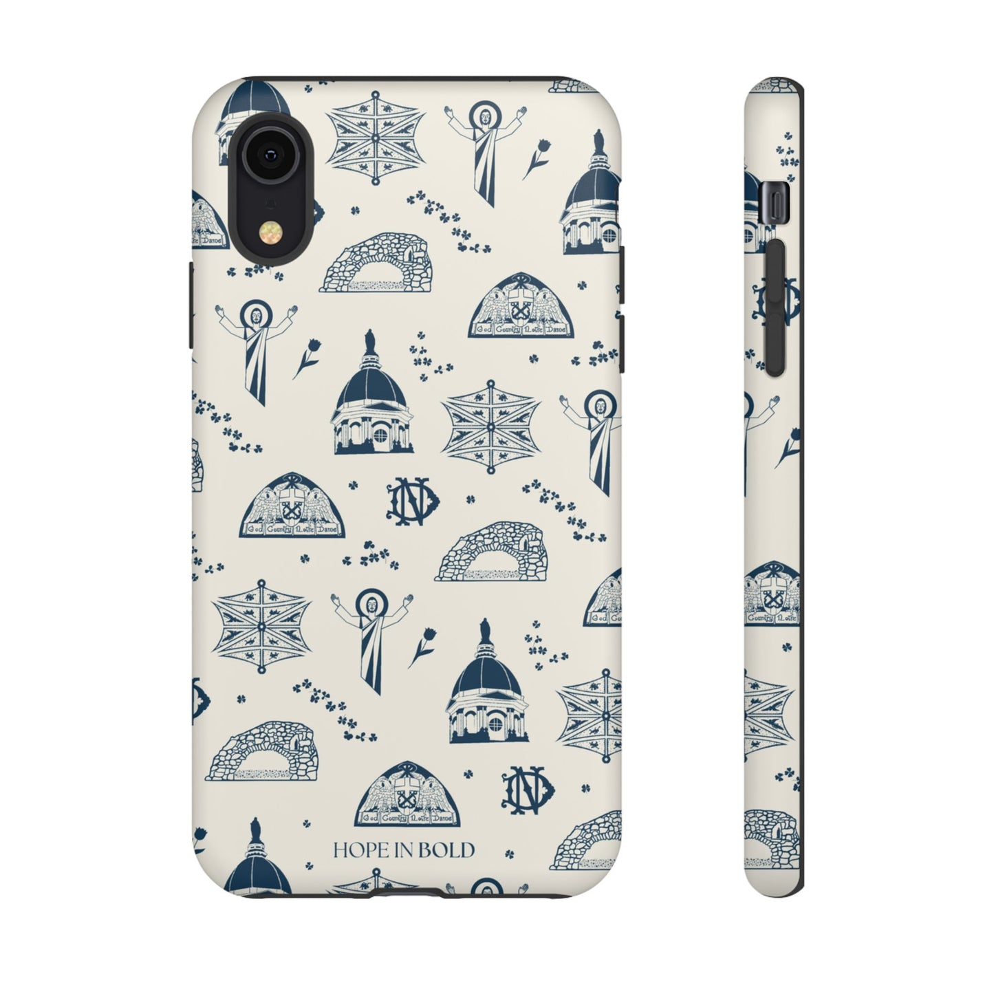 South Bend Toile Phone Case in Ecru/Navy