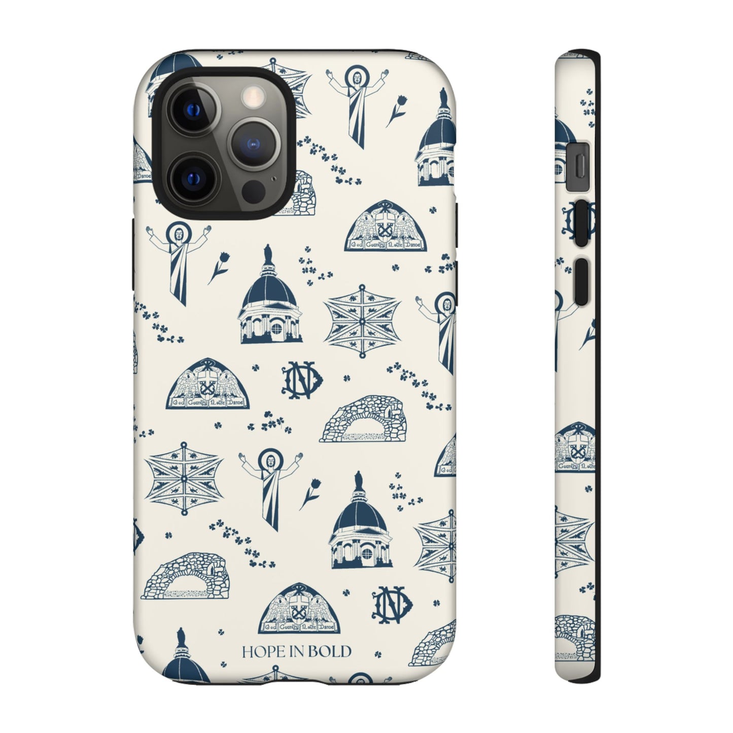 South Bend Toile Phone Case in Ecru/Navy