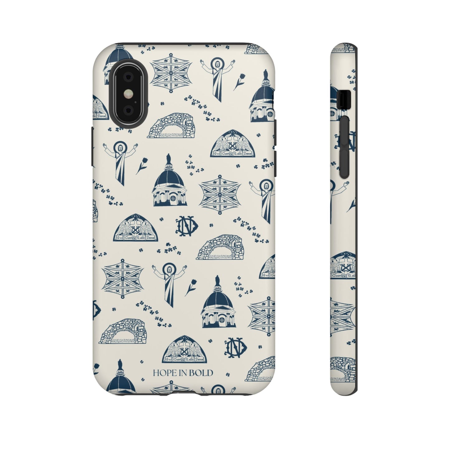 South Bend Toile Phone Case in Ecru/Navy