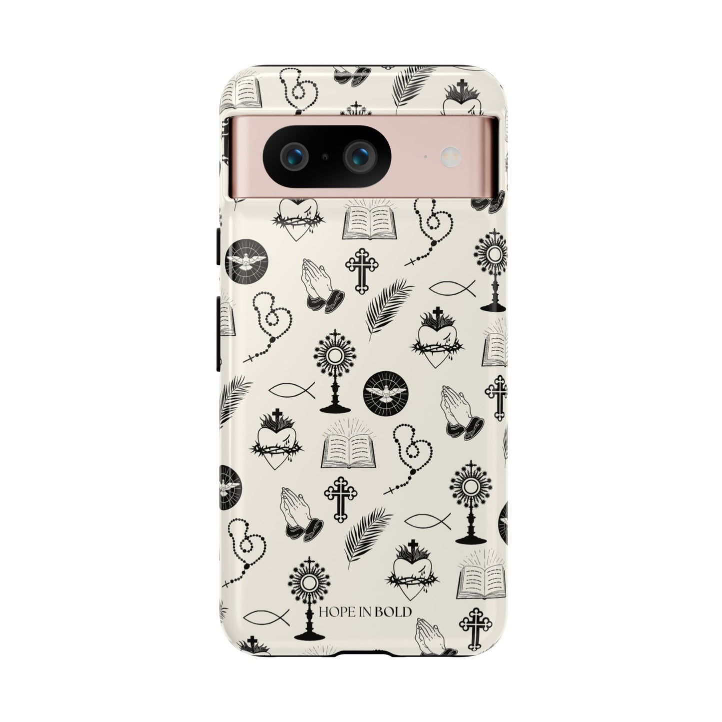 Catholic Toile Phone Case in Ecru/Black