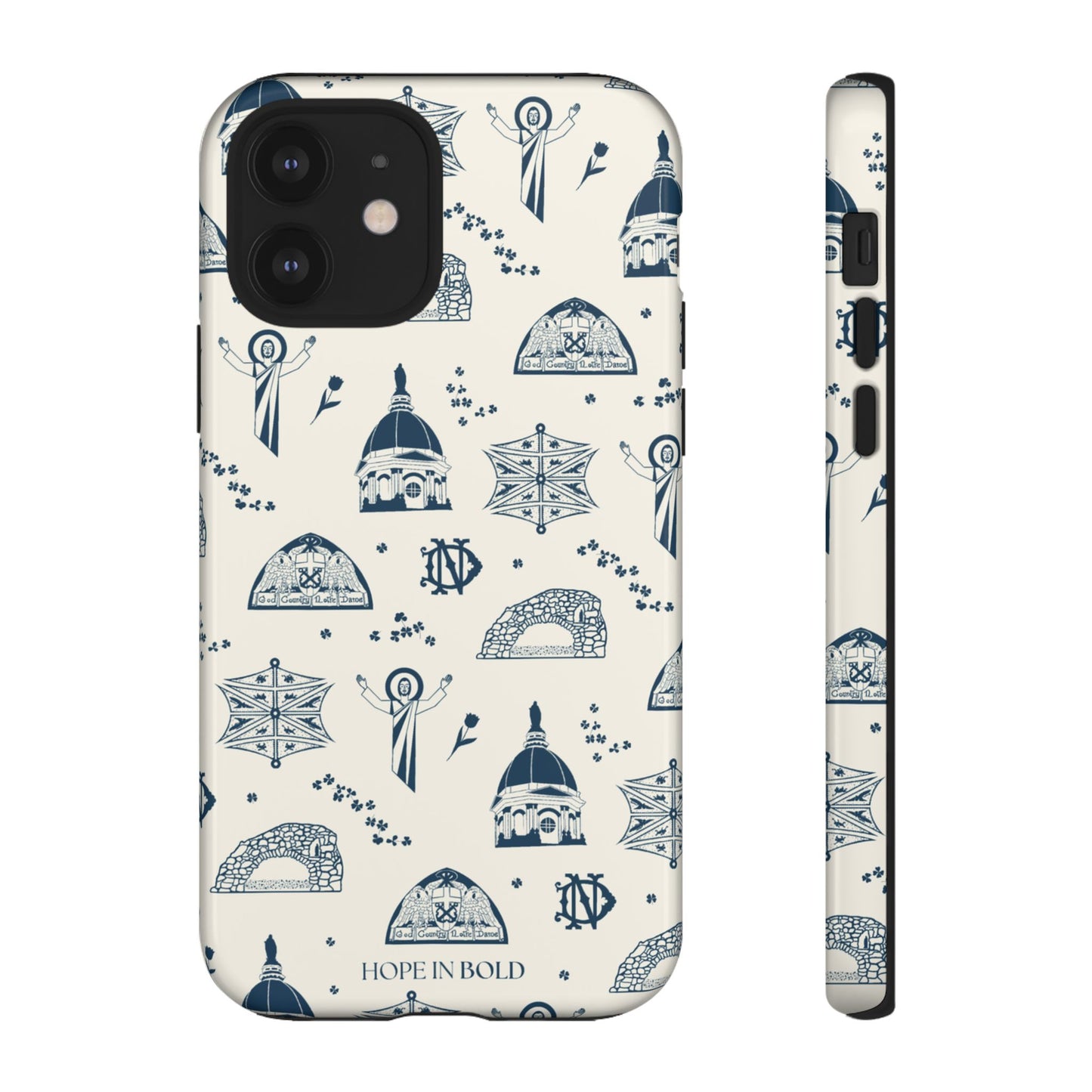 South Bend Toile Phone Case in Ecru/Navy