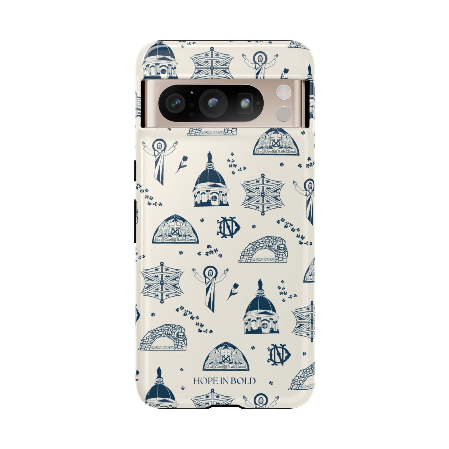 South Bend Toile Phone Case in Ecru/Navy