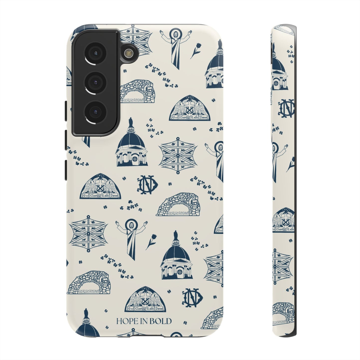 South Bend Toile Phone Case in Ecru/Navy