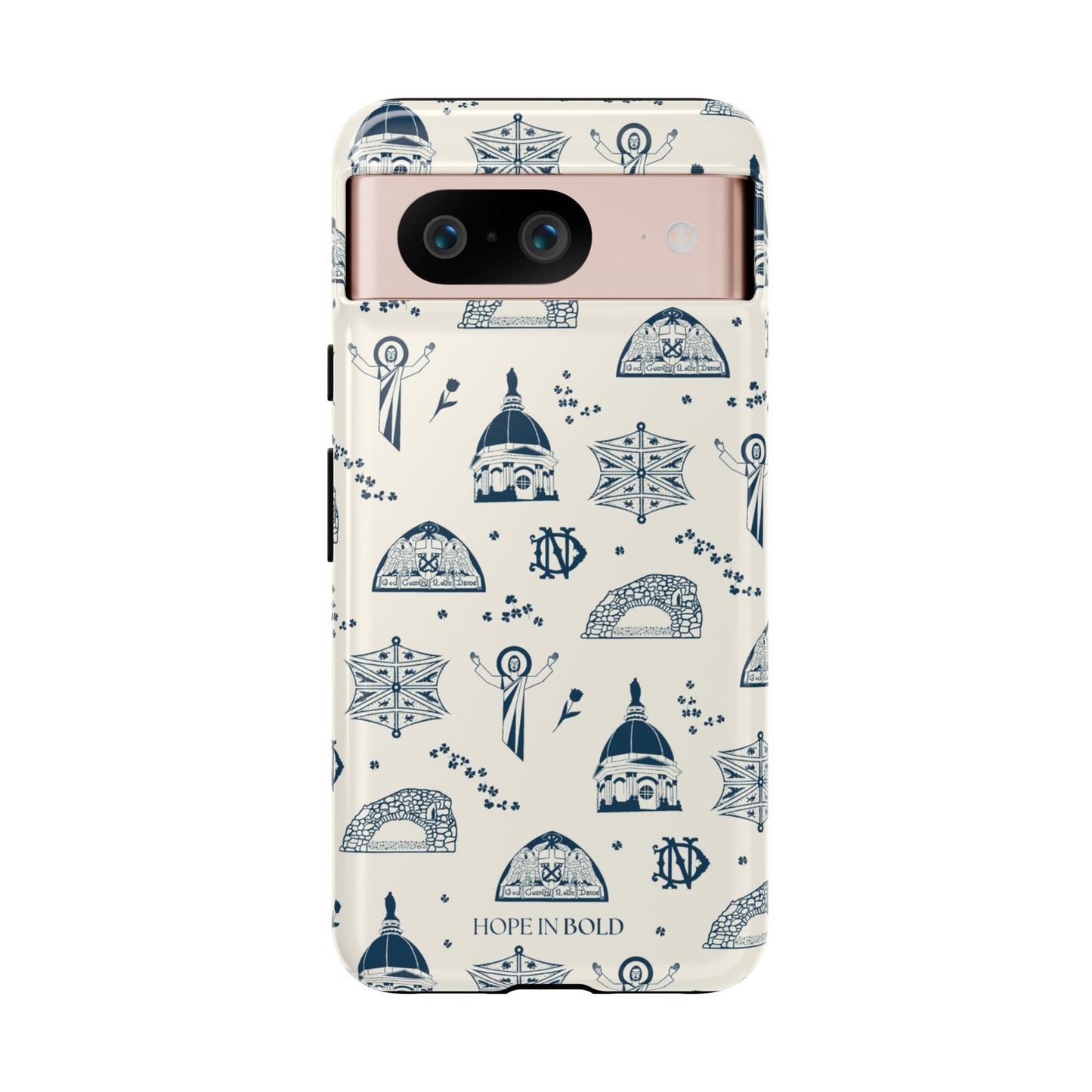 South Bend Toile Phone Case in Ecru/Navy