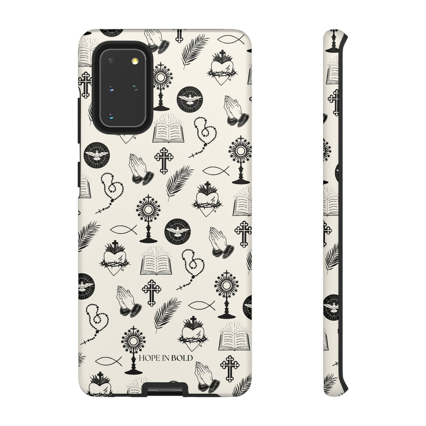 Catholic Toile Phone Case in Ecru/Black