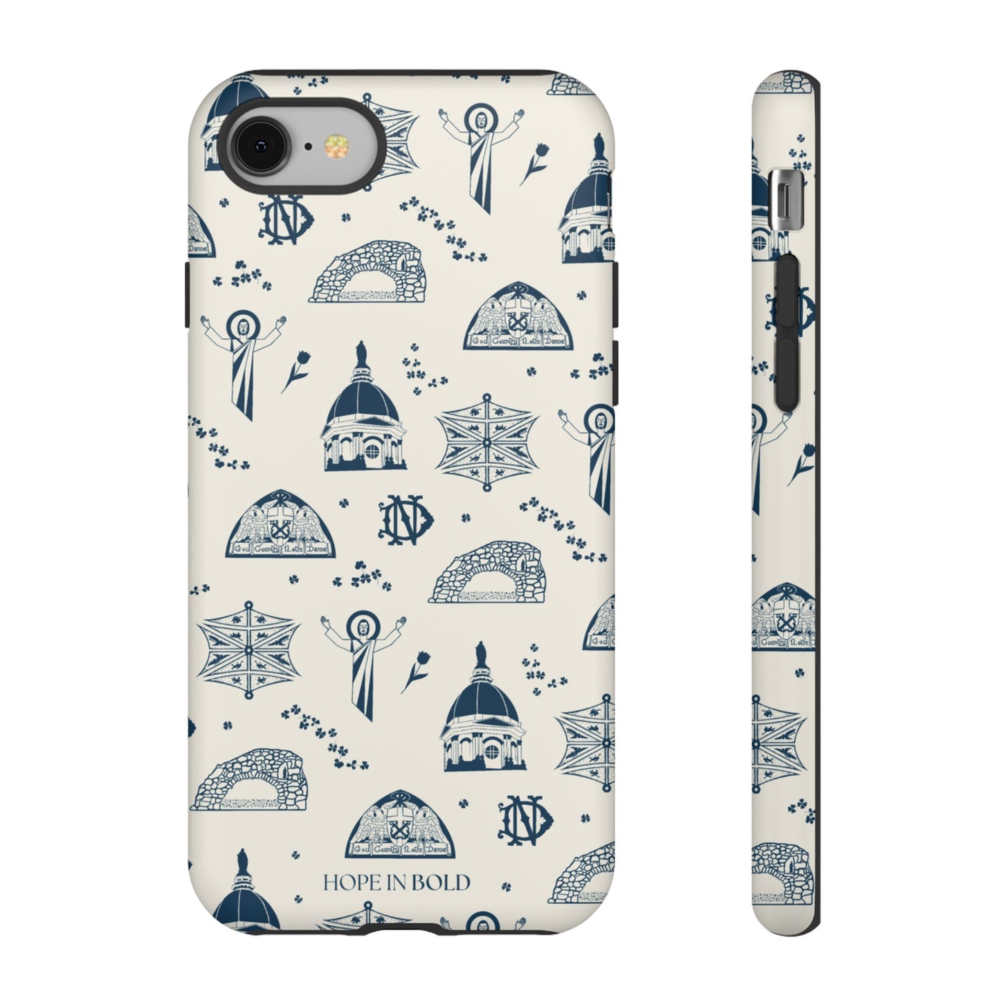 South Bend Toile Phone Case in Ecru/Navy