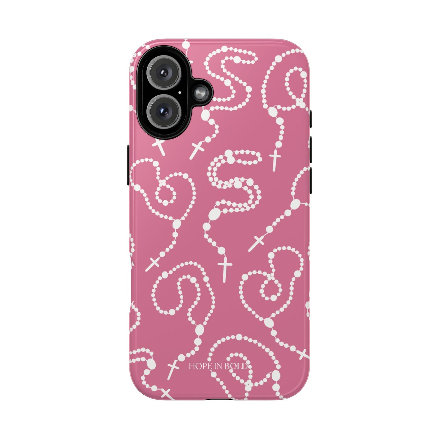 Rosary Phone Case in Pink/Ecru