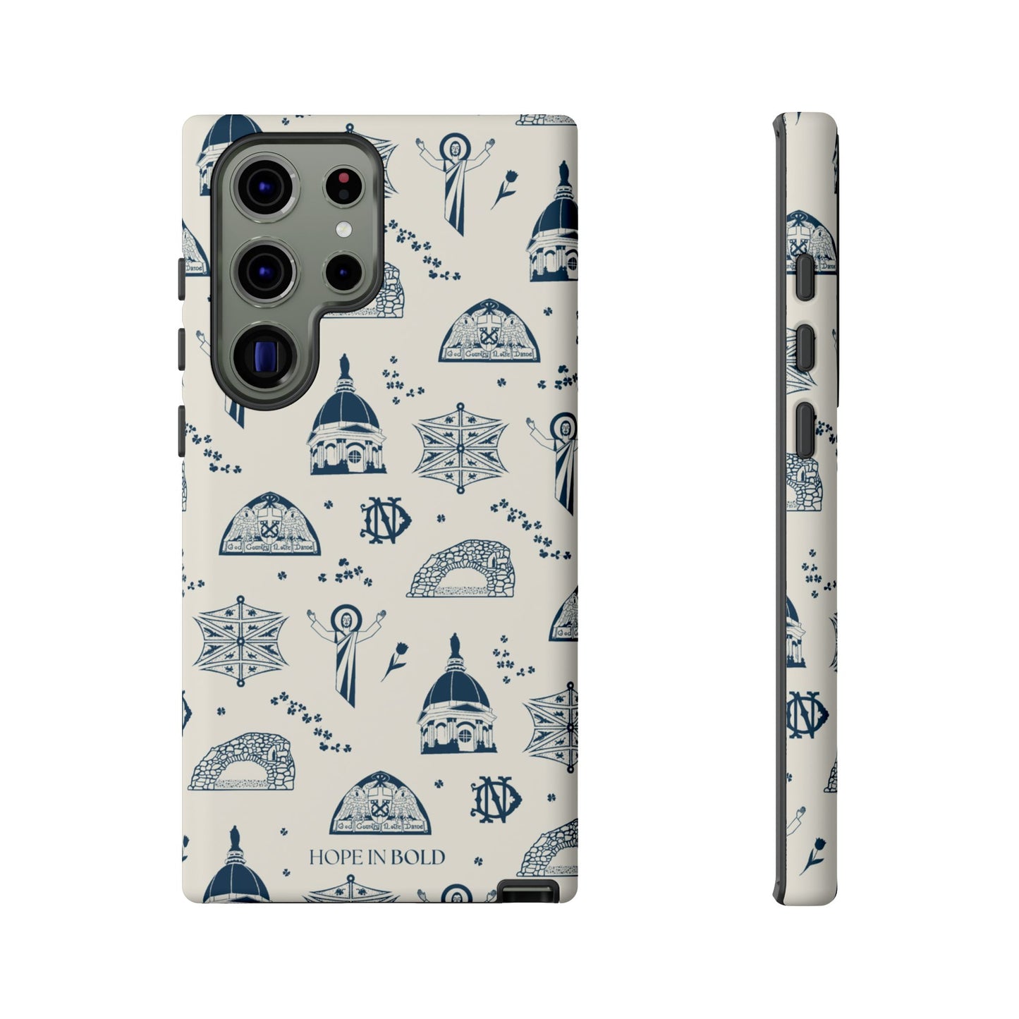 South Bend Toile Phone Case in Ecru/Navy