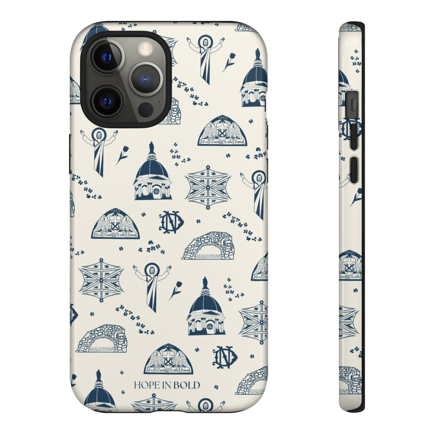 South Bend Toile Phone Case in Ecru/Navy