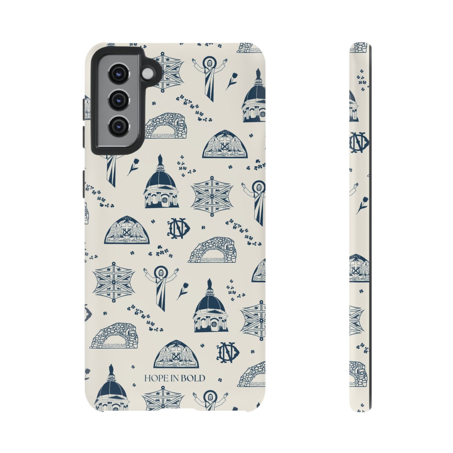 South Bend Toile Phone Case in Ecru/Navy