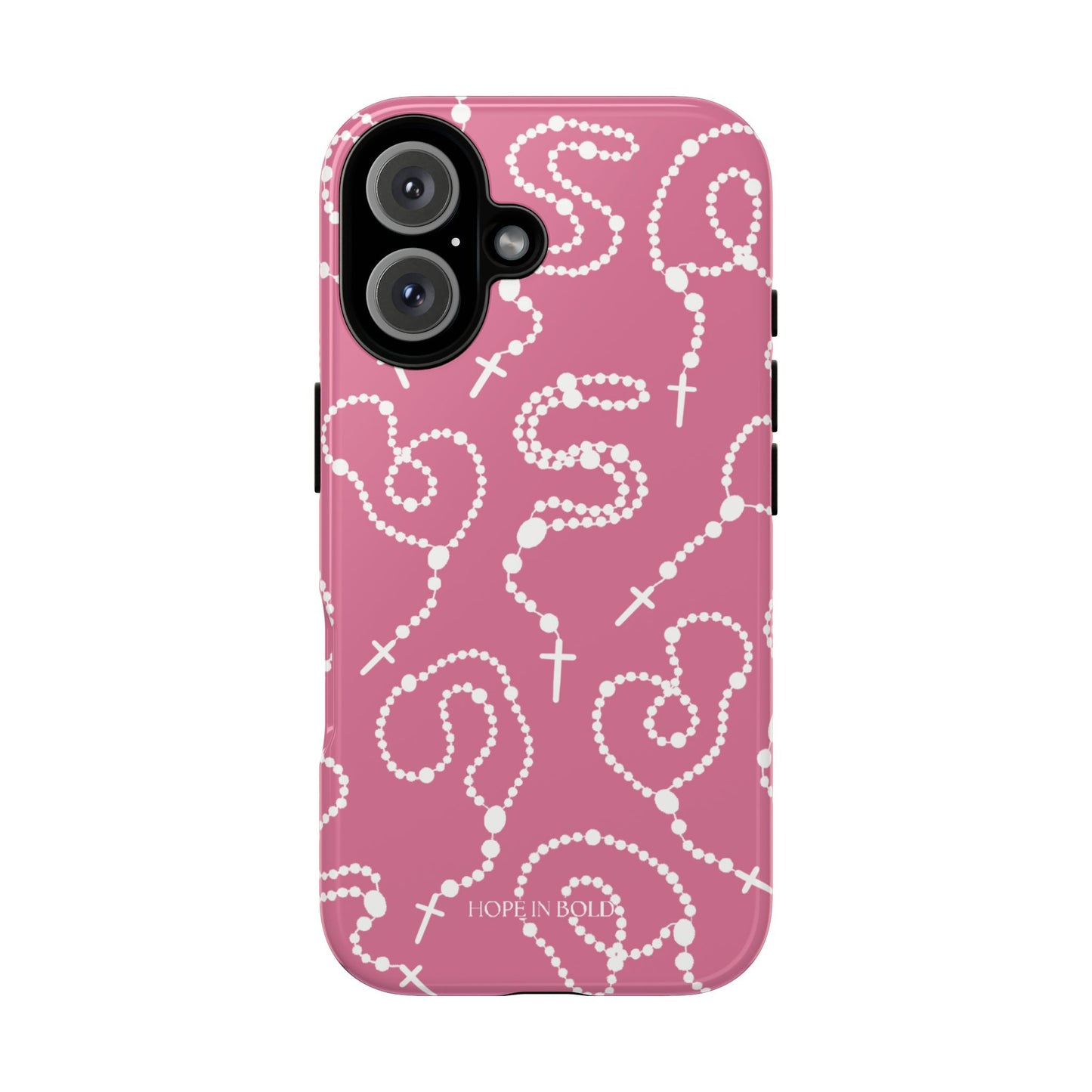 Rosary Phone Case in Pink/Ecru