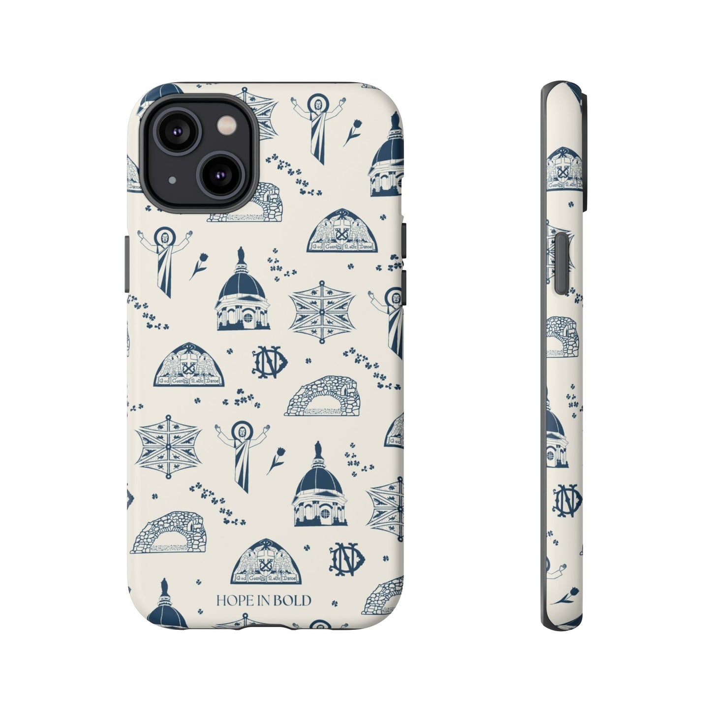 South Bend Toile Phone Case in Ecru/Navy