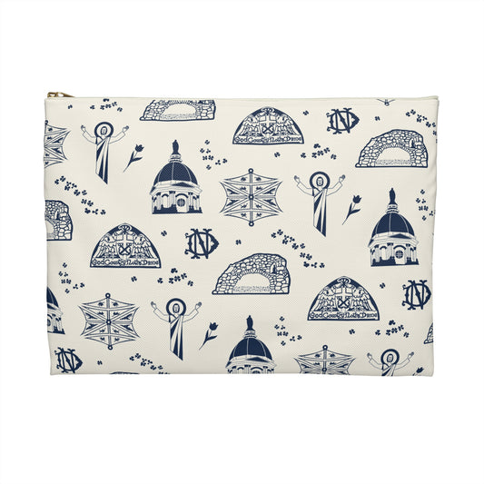 South Bend Toile Accessory Pouch in Ecru/Navy